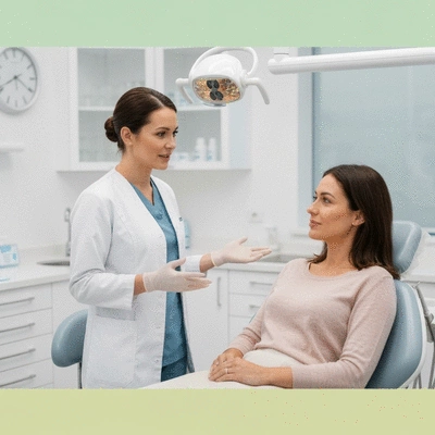 Dentist discussing anesthesia options with a patient